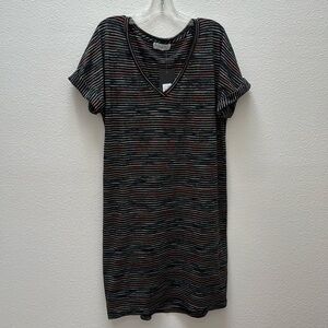 NWT Michael Stars Striped V-Neck T-Shirt Dress